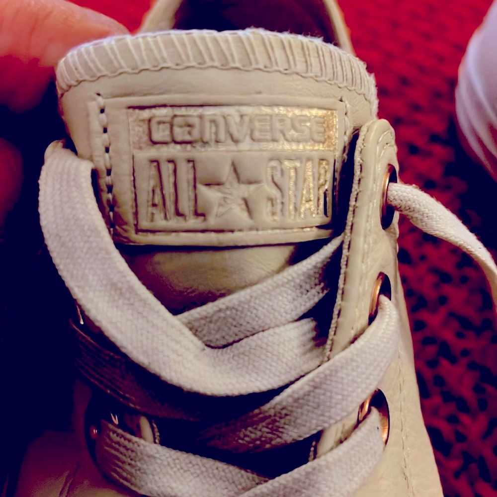Solid Beige Leather Converse - Picture 5 of 6